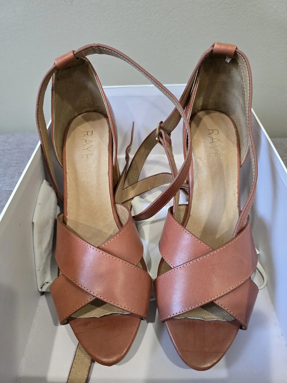 RAYE Strappy Block Heel Sandal - Rusty Terracotta